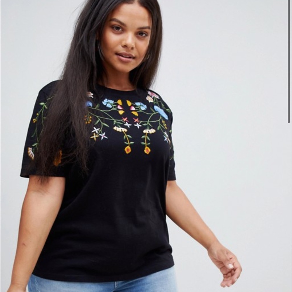 ASOS Curve Embroidered Top